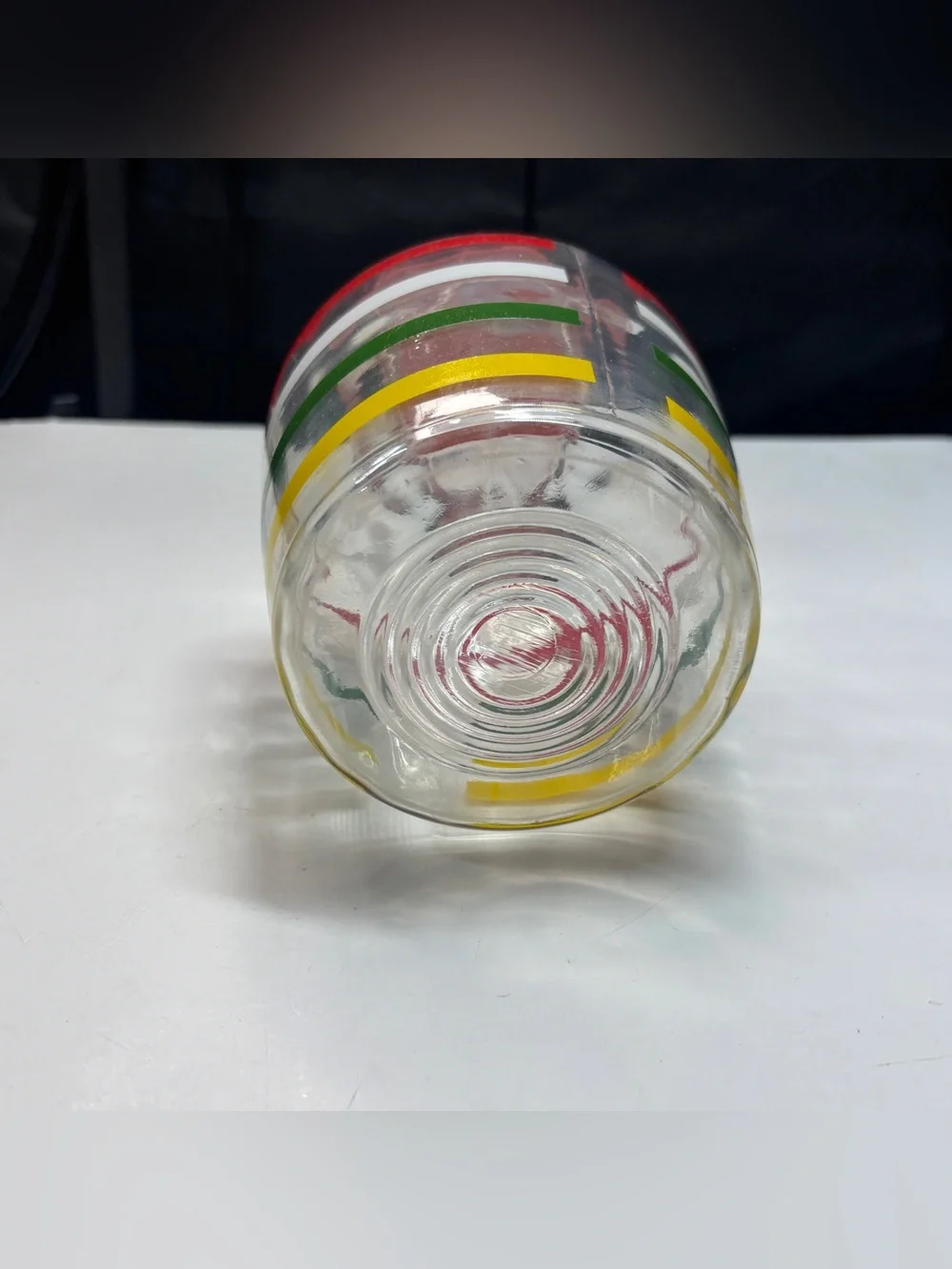 Anchor Hocking Fiesta Stripe Juice Pitcher carafe grandma core